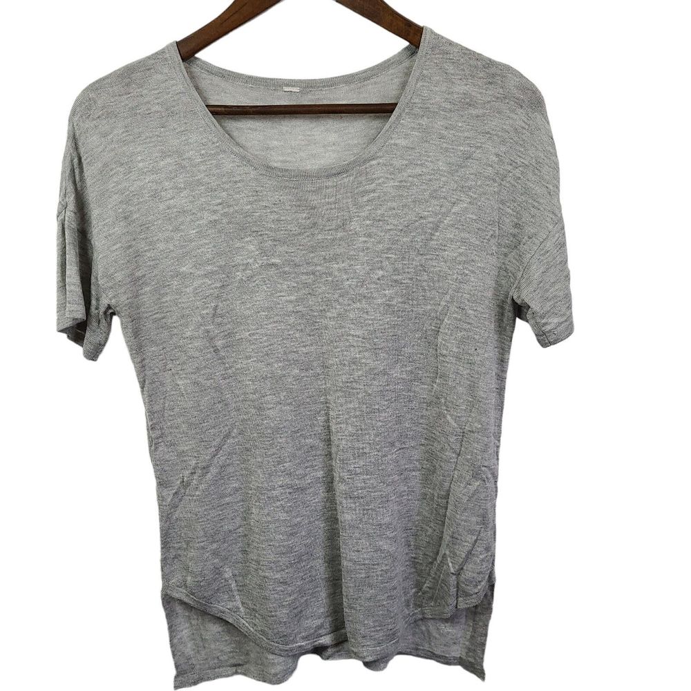Lululemon Daya Knit Tee Cashmere Blend Heathered Light Grey